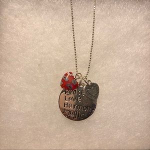 “Peace, Love, Harmony, Magic” Heart Necklace